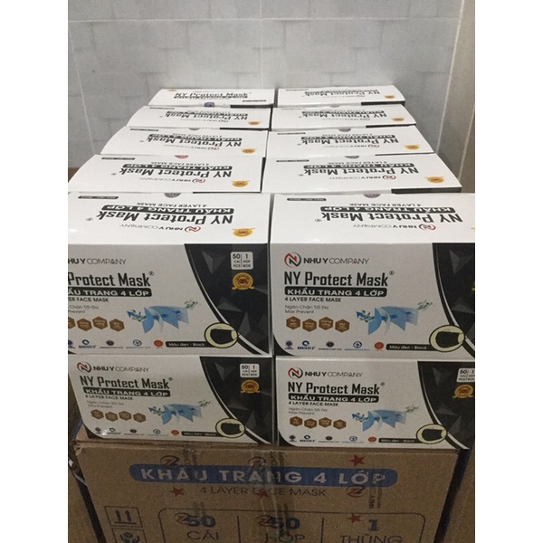 KHẨU TRANG Y TẾ 4 LỚP MÀU ĐEN NHƯ Ý