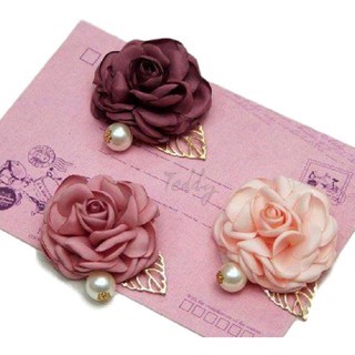 Hoa cài áo hoa hồng lụa handmade RP011