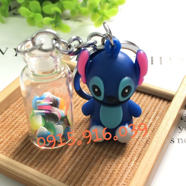 Móc khóa hoạt hình và lọ thủy tinh, móc khóa chai thủy tinh