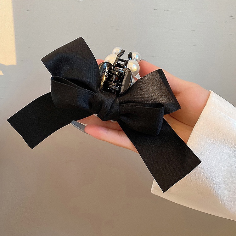 Kẹp tóc hình nơ đính ngọc trai nhân tạo thời trang