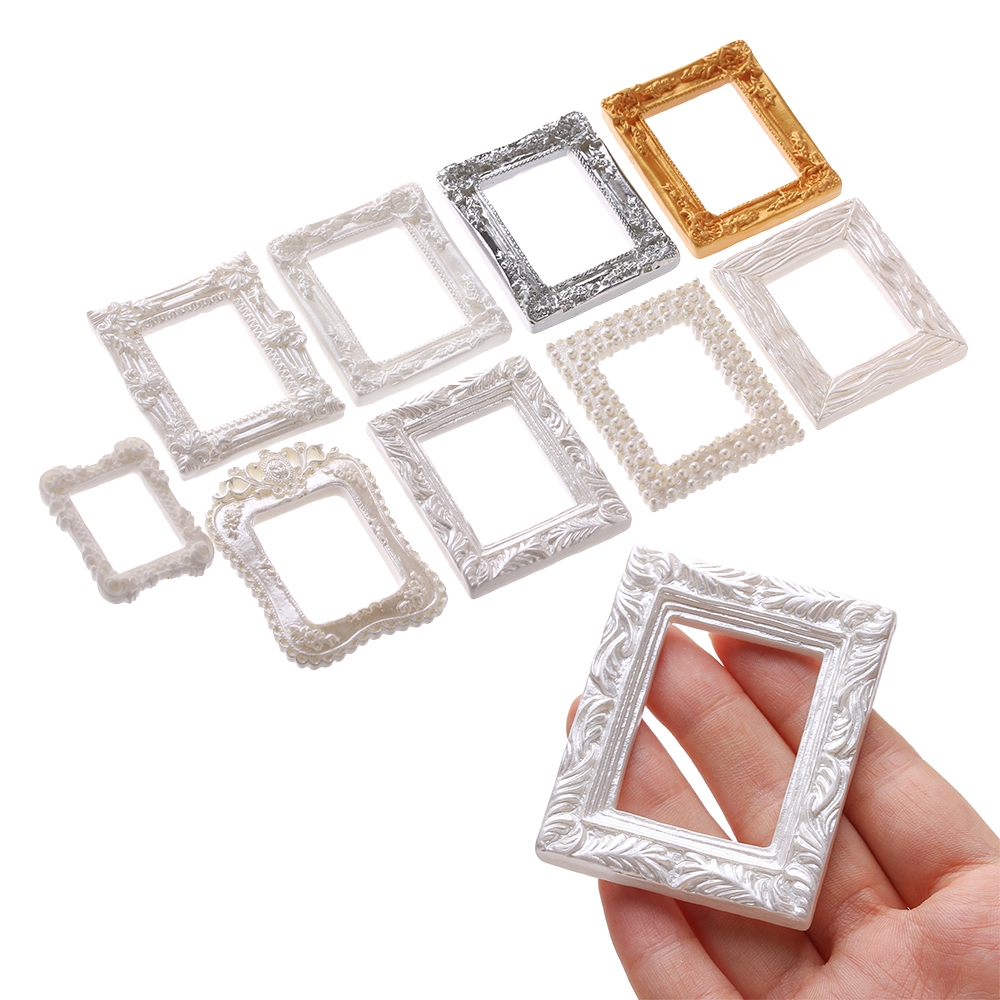 BSUNS 2pcs 9 styles Mini Crafts Children Gift Toy 1/12 Resin Photo Frame