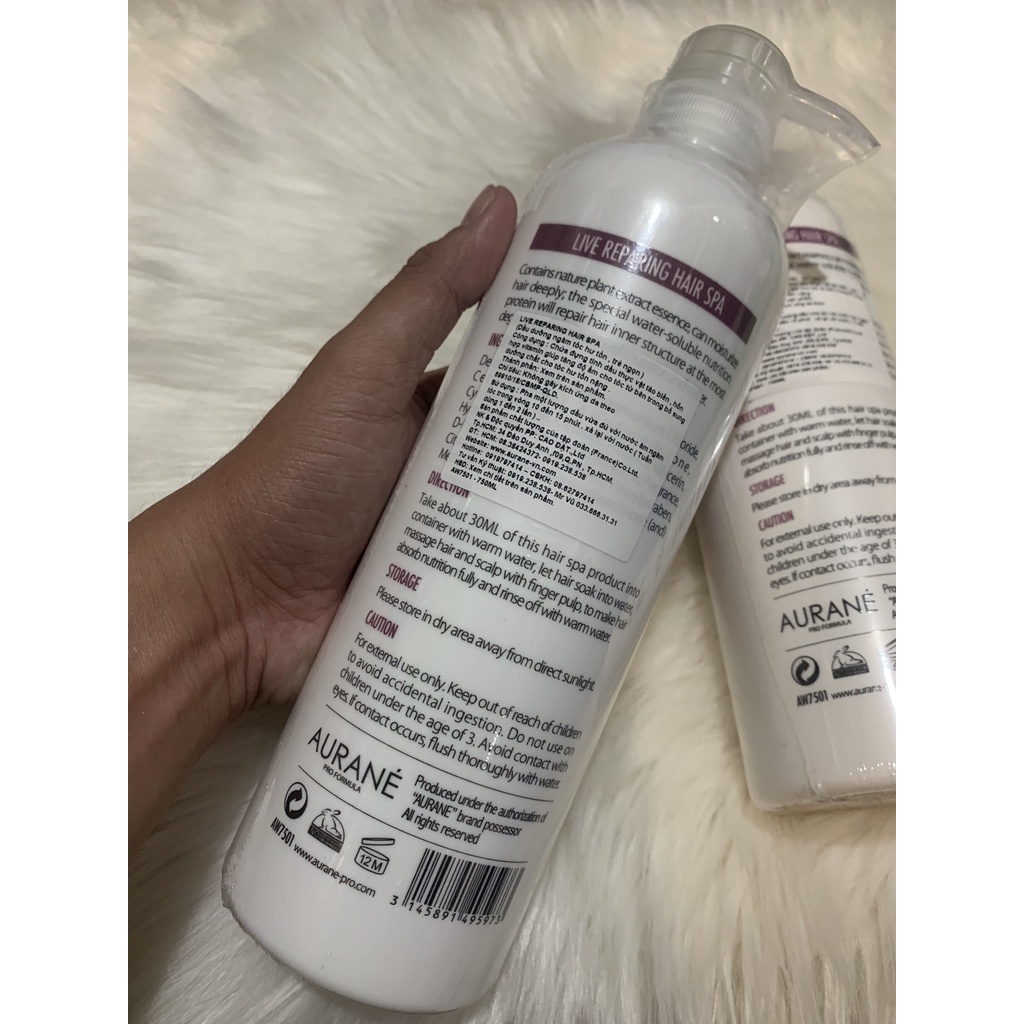 Hấp Dầu Lạnh Aurane Live Repairing Hair Spa 750ml Phục Hồi Tóc Siêu Mượt