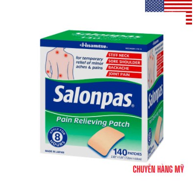 [ Hàng chuẩn Mỹ] Miếng Dán Giảm Đau Salonpas Painn Relieving 140 Miếng – Mỹ mới