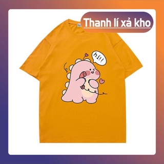 Áo Thun Đôi Khủng Long, Vải cotton 75%, Co Giãn 4 Chiều.