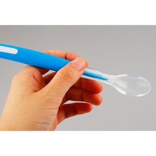 Thìa ăn dặm silicon cán dài - thìa cho bé