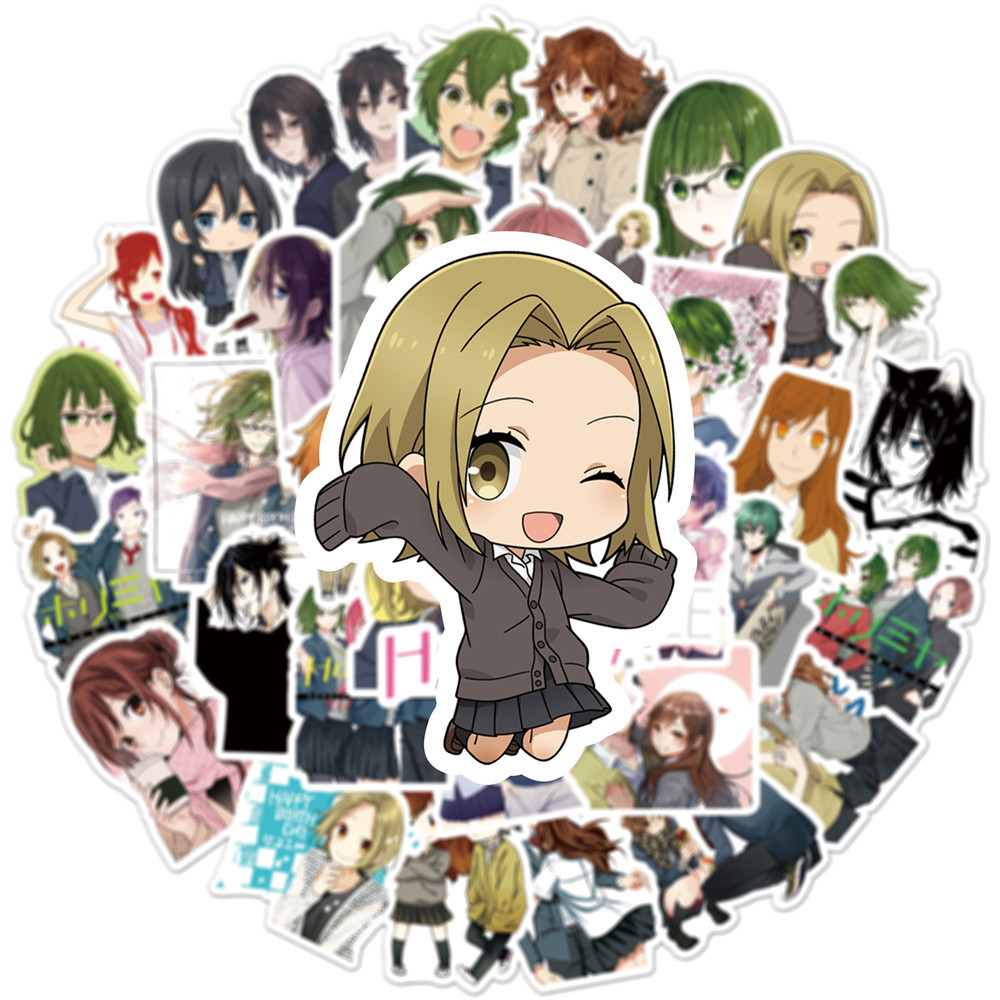 Y&P| Hình Dán Chống Nước Horimiya Nhật Bản Anime Mũ Bảo Hiểm Máy Tính Xách Tay Hành Lý Dán Thiết Lập, 50 tờ