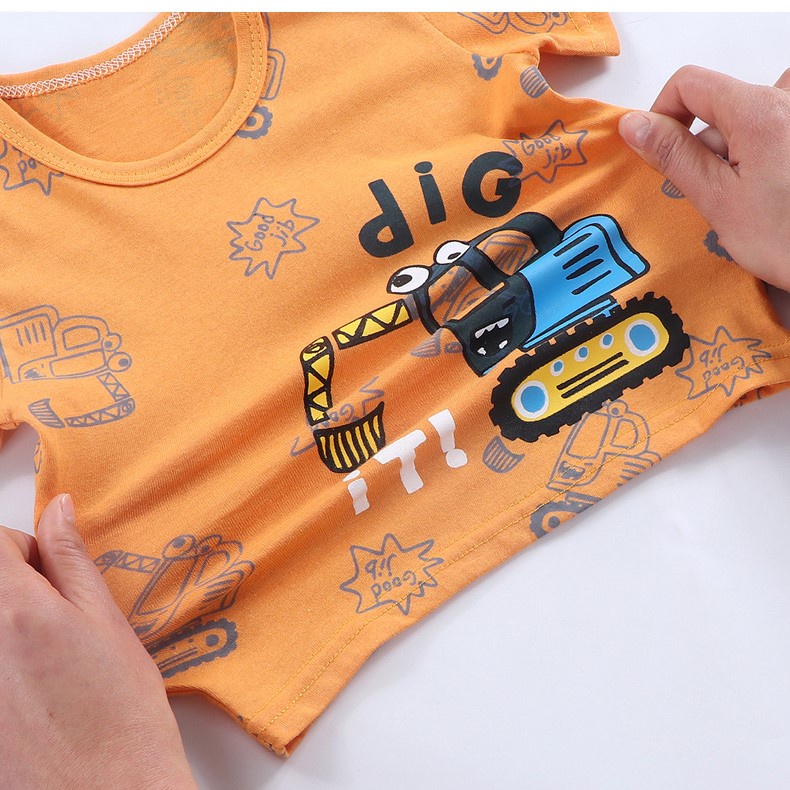 Áo cộc tay cho bé trai bé gái hàng Quảng Châu áo ngắn tay trẻ em mặc hè cotton cao cấp