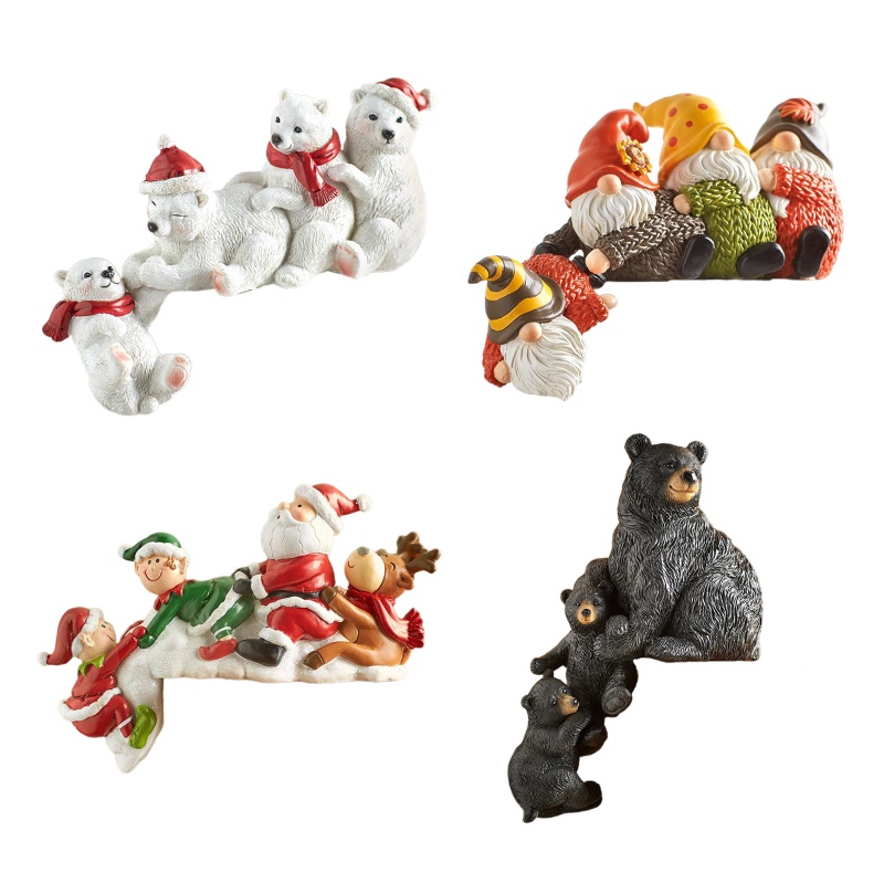 Mô Hình Chú Gấu Dwarf Bằng Nhựa Resin Trang Trí Giáng Sinh