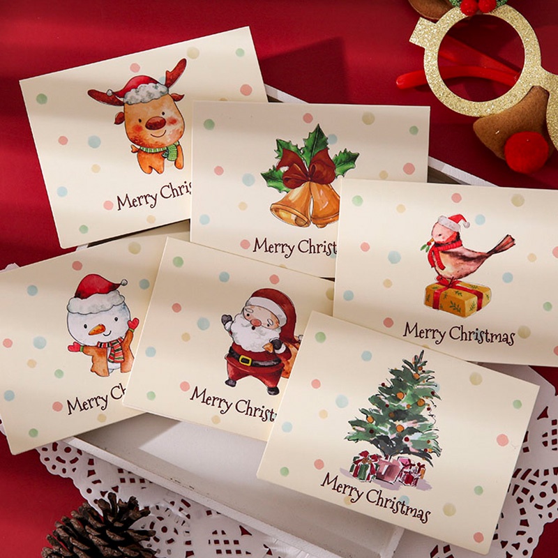 Set 6 tấm thiệp giáng sinh dễ thương