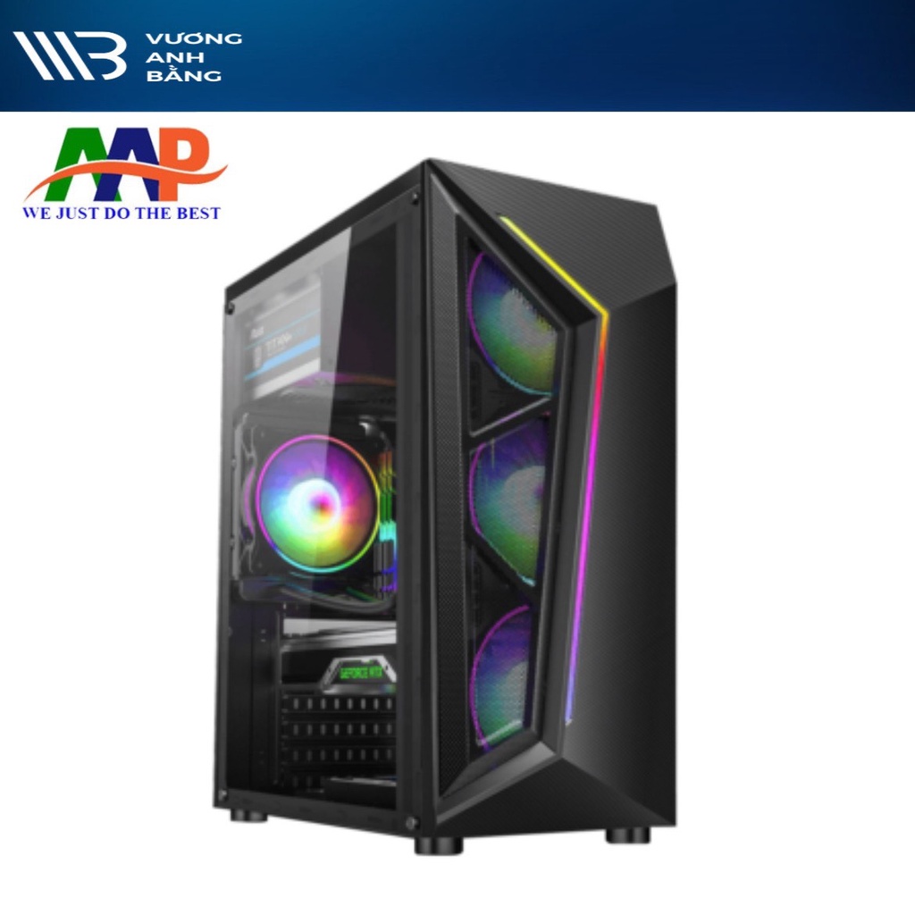 CASE AAP PLUS GAMING LED RGB Vỏ Máy Tính Bàn PC (Hông trong suốt)