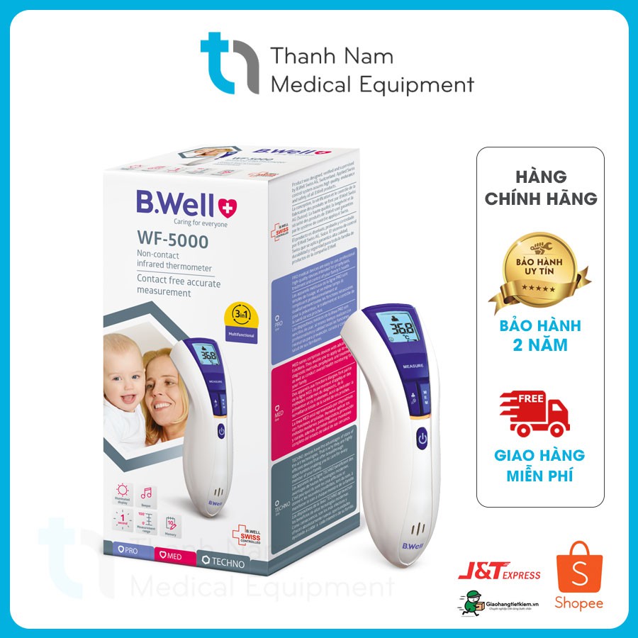 [Chính Hãng Nhập Thuỵ Sĩ] Nhiệt Kế Hồng Ngoại Bwell WF5000