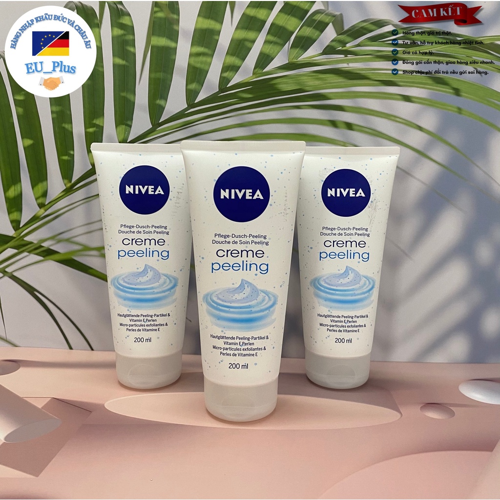 Tẩy da chết toàn thân Nivea Creme Peeling, Dush Peeling - Đức - 200ml