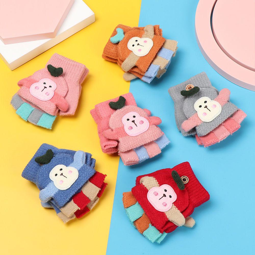 Găng Tay Len Hở Ngón Giữ Ấm Mùa Đông Cho Bé LAYOR1 Ốp