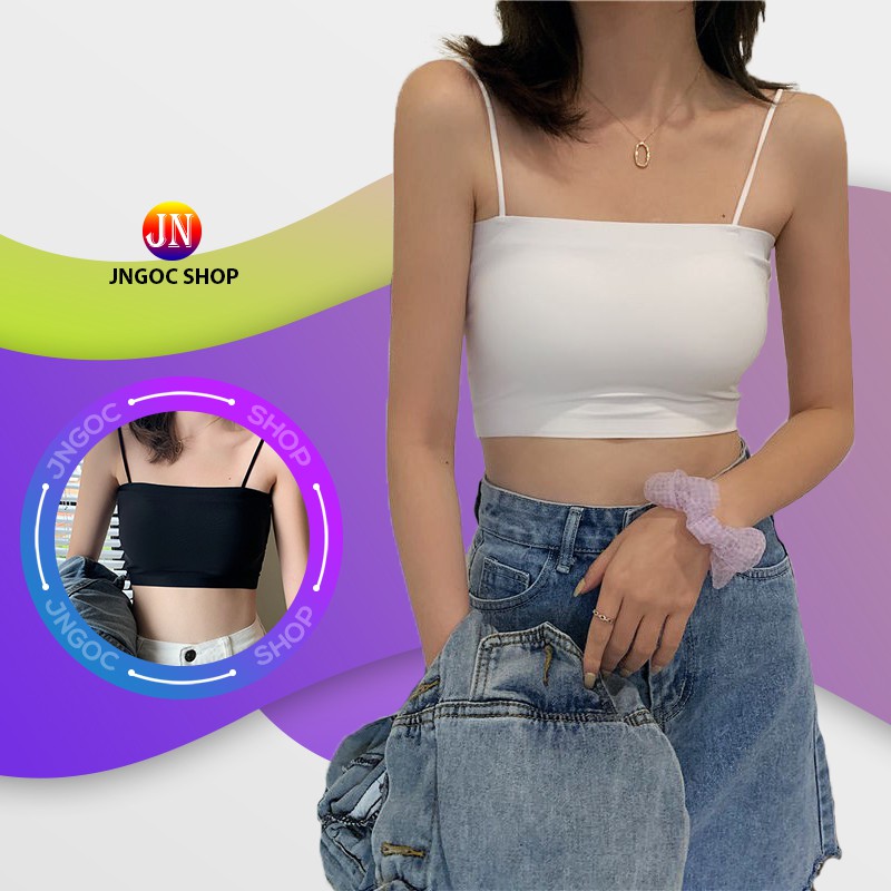 Áo hai dây croptop cotton siêu mát, Áo 2 dây croptop nữ ôm body trẻ trung năng động freesize từ 40 - 58kg