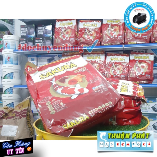 THỨC ĂN SAKURA 2200gr - Thức Ăn Cá Koi Cao Cấp, Cám Sakura 2,2kg