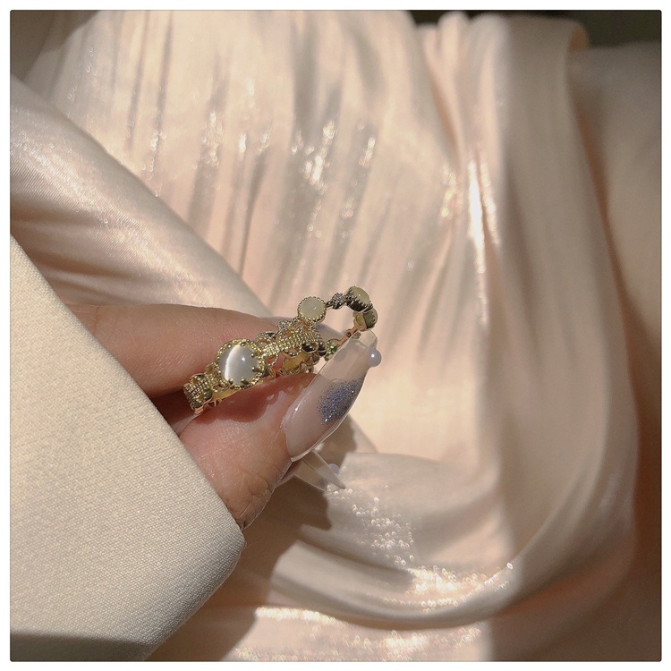 Nhẫn Hở Đính Đá Opal Thời Trang Cho Nữ