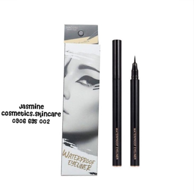 Bút Lông Kẻ Mắt VACOSI Waterproof 24h Pen Eyeliner (mẫu mới) 