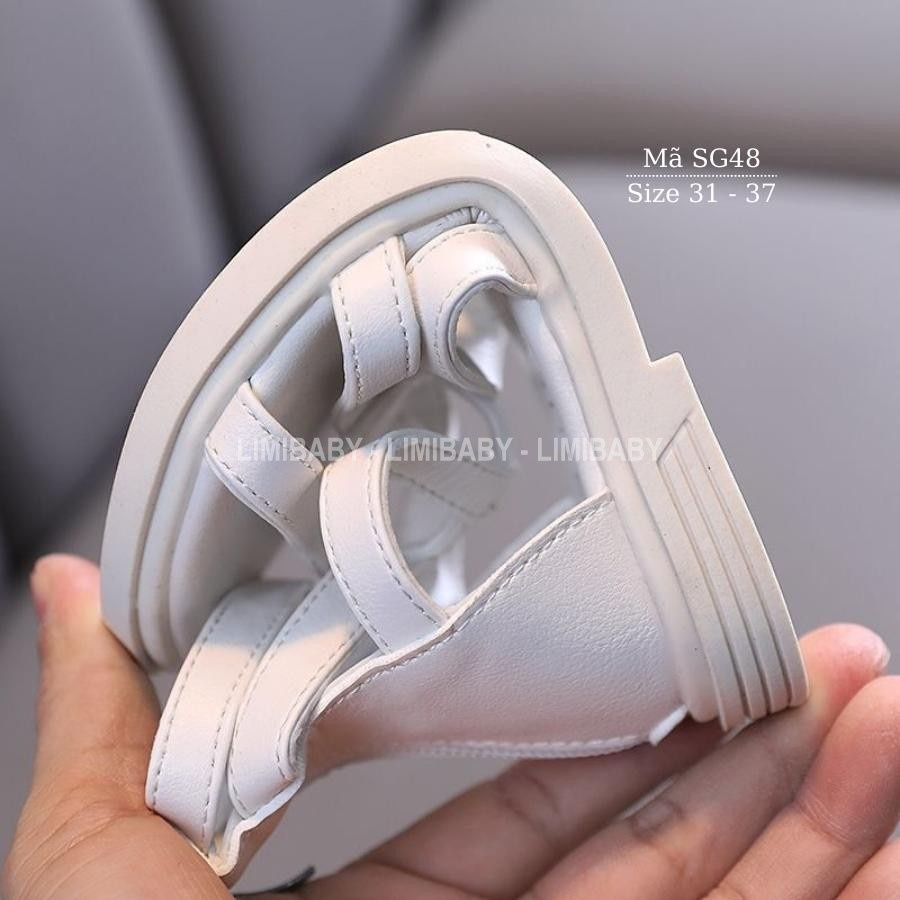 Sandal chiến binh cao cổ cho bé gái LIMBABY 2 Màu trắng đen khóa kéo tiện dụng điệu đà duyên dáng phong cách Hàn SG48