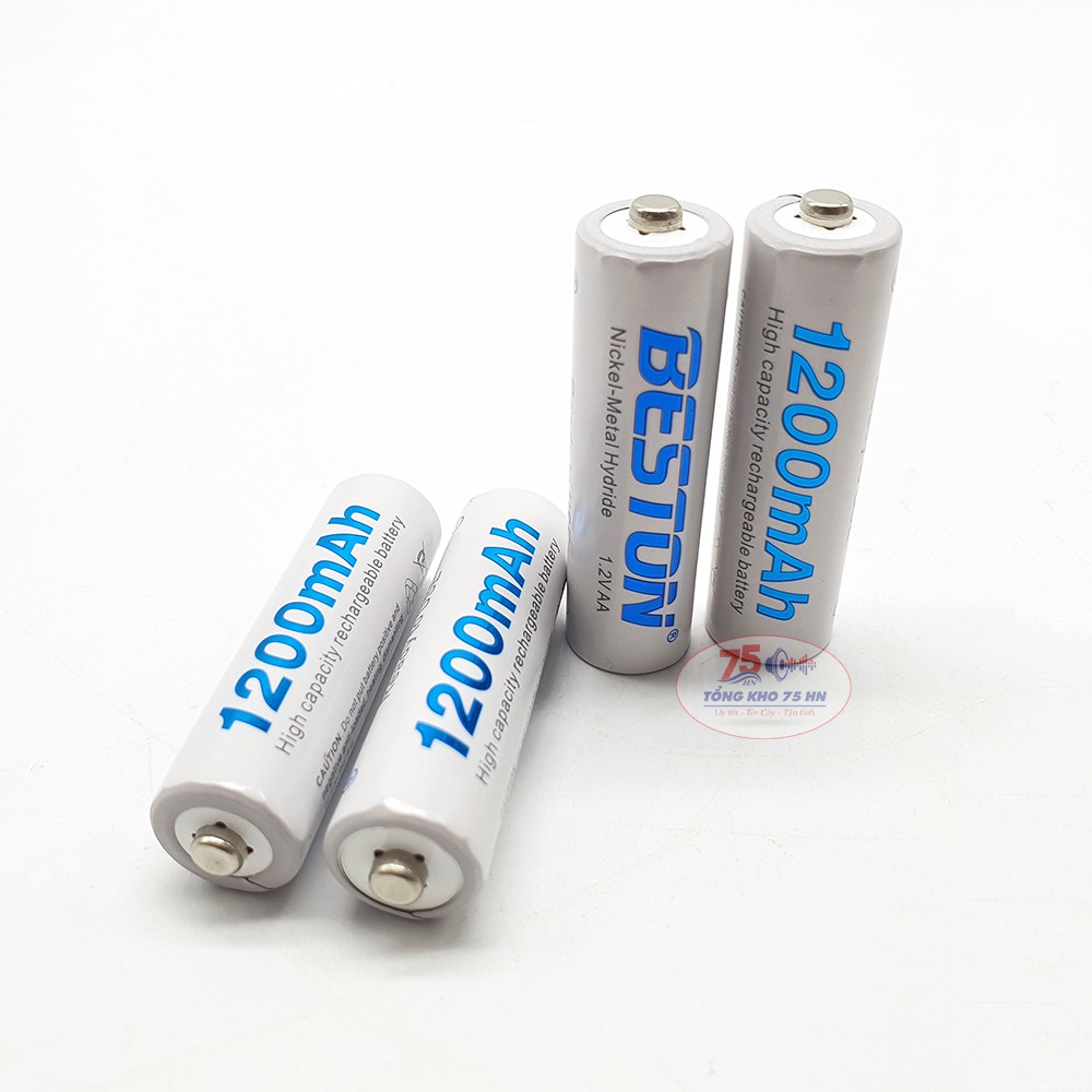 Combo 04 Pin và sạc AA BESTON 3000mAh - Pin sạc BESTON Pin mic không dây, camera, pin điều khiển