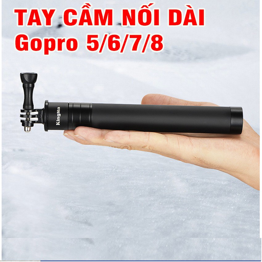 Tay cầm kéo dài gắn GoPro 9 8 / 7 / 6 / 5 và Action Cam hãng Kingma bằng hợp kim có thể kéo dài ngắn tùy ý