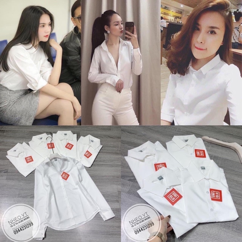 BÁN SỈ ÁO SƠ MI NỮ TRẮNG DÀI TAY U.N.I NỮ