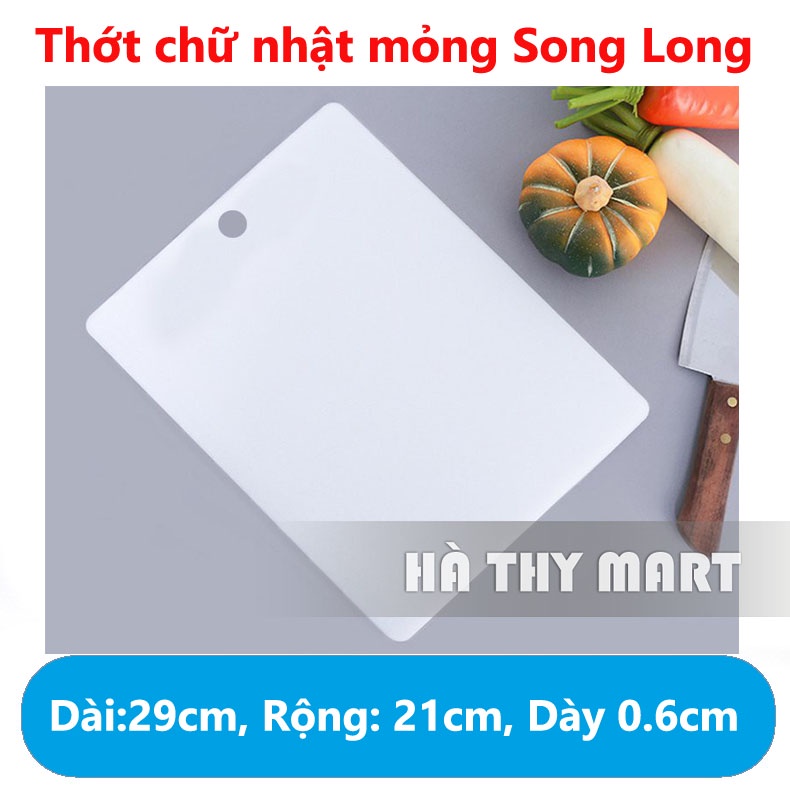 Thớt nhựa trắng Song Long nhiều size (hình tròn - chữ nhật)