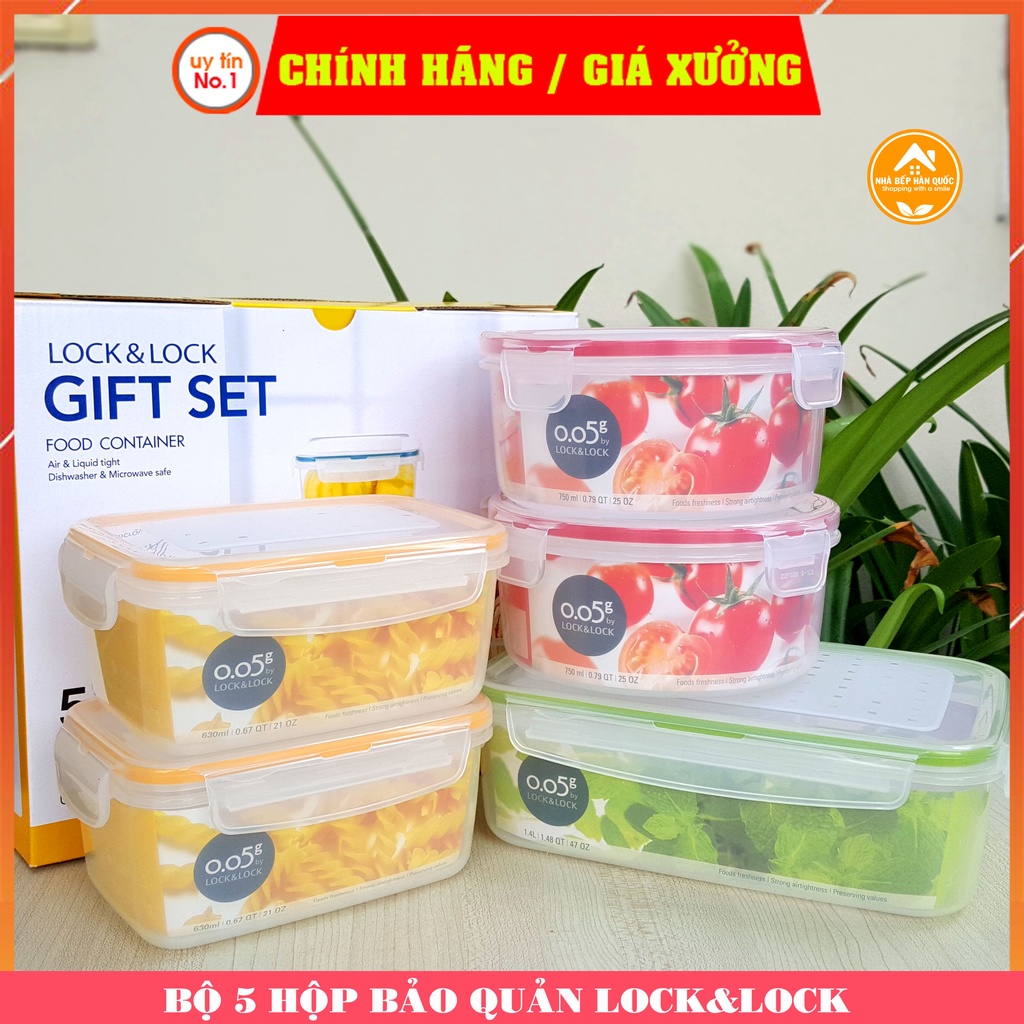 Bộ hộp nhựa bảo quản thực phẩm, hộp đựng thức ăn LOCK and LOCK NLP320S001