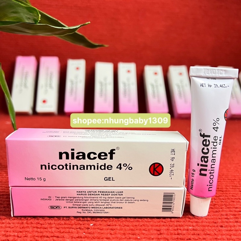 Niacef Gel 4% giảm mụn làm trắng, kiểm soát dầu