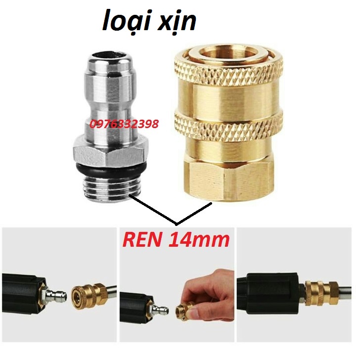 Bộ khớp nối nhanh ren 14mm cho máy rửa xe