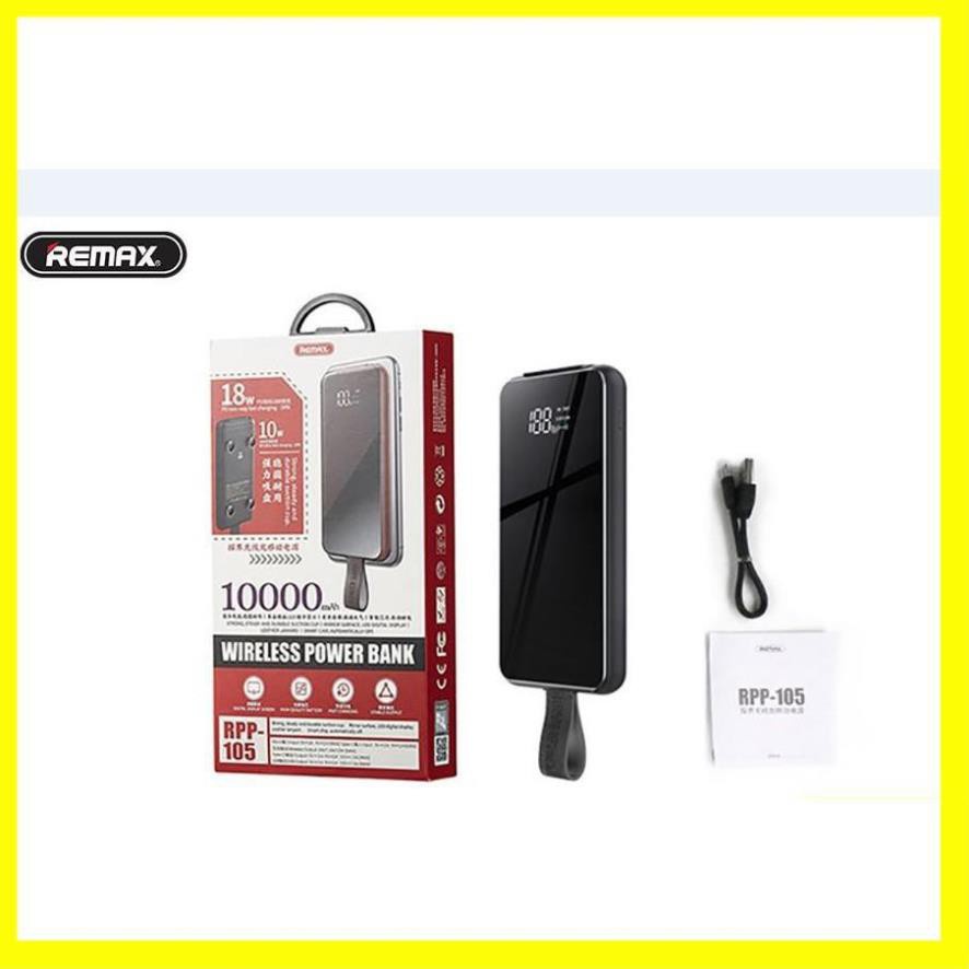 Pin Sạc Dự Phòng mini Không Dây Remax 10.000mah RPP-105, Cục Sạc Dự Phòng Không Dây, Bảo Hành Chính Hãng 6 Tháng