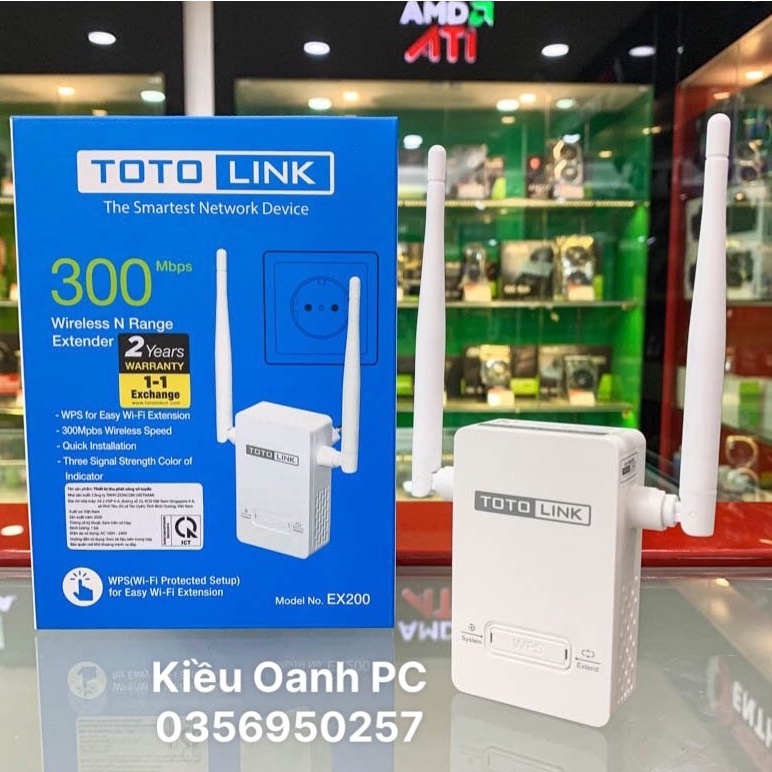 Thiết Bị Phát Wifi Repeater TOTOLINK EX200_Phân Phối Chính Hãng