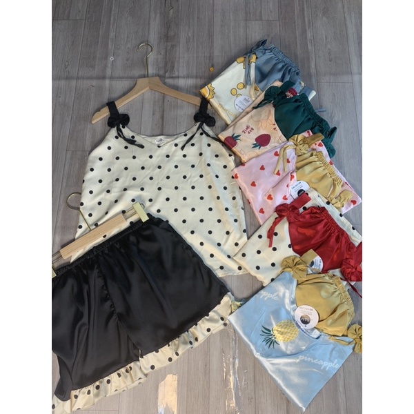 Bộ Lụa Satin Dây Nơ Siêu Xinh | BigBuy360 - bigbuy360.vn