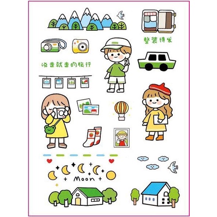 Miếng Dán Họa Tiết Hoạt Hình Sáng Tạo Trang Trí Điện Thoại/Nhật Ký DIY