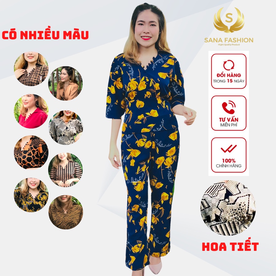 Sét bộ nữ mặc nhà chất lụa mango Cao cấp Ms.1331