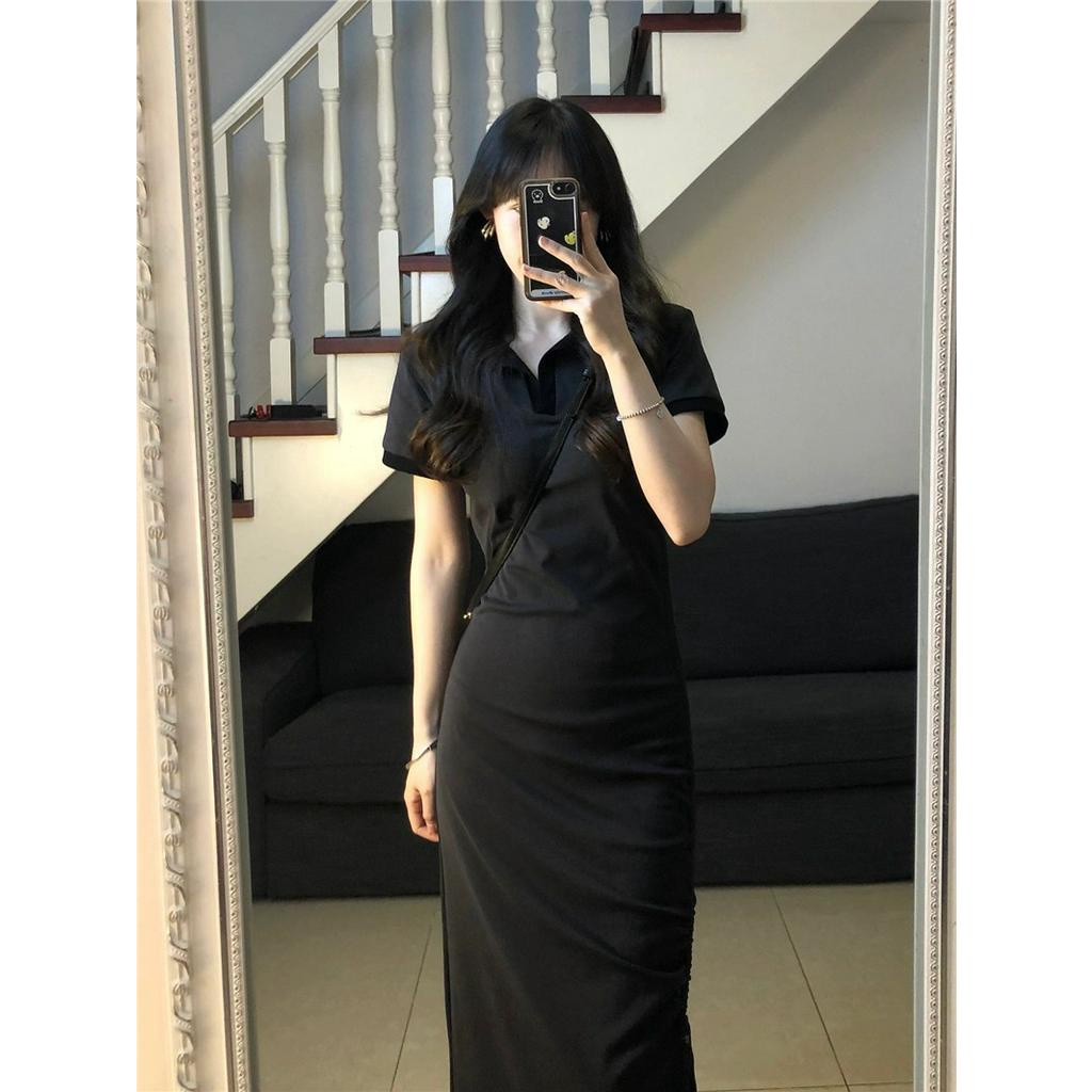 62806 Phong Cách Mới Đầm Ôm Cổ polo