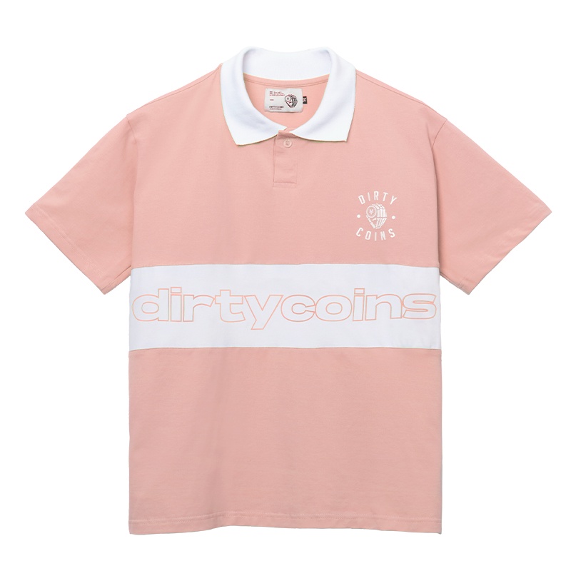 Áo thun DirtyCoins Striped Polo Shirt - Pink