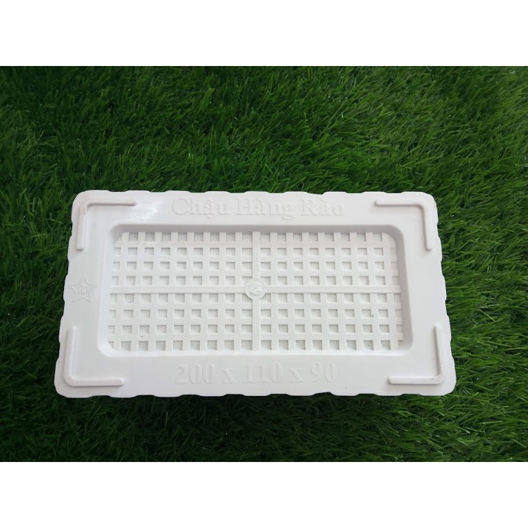 Chậu nhựa hàng rào 2T - Trắng  trồng cây để bàn, trang trí nhà cửa