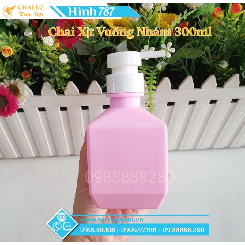CHAI LỌ MỸ PHẨM - Chai Xịt Vuông Nhám 300ml