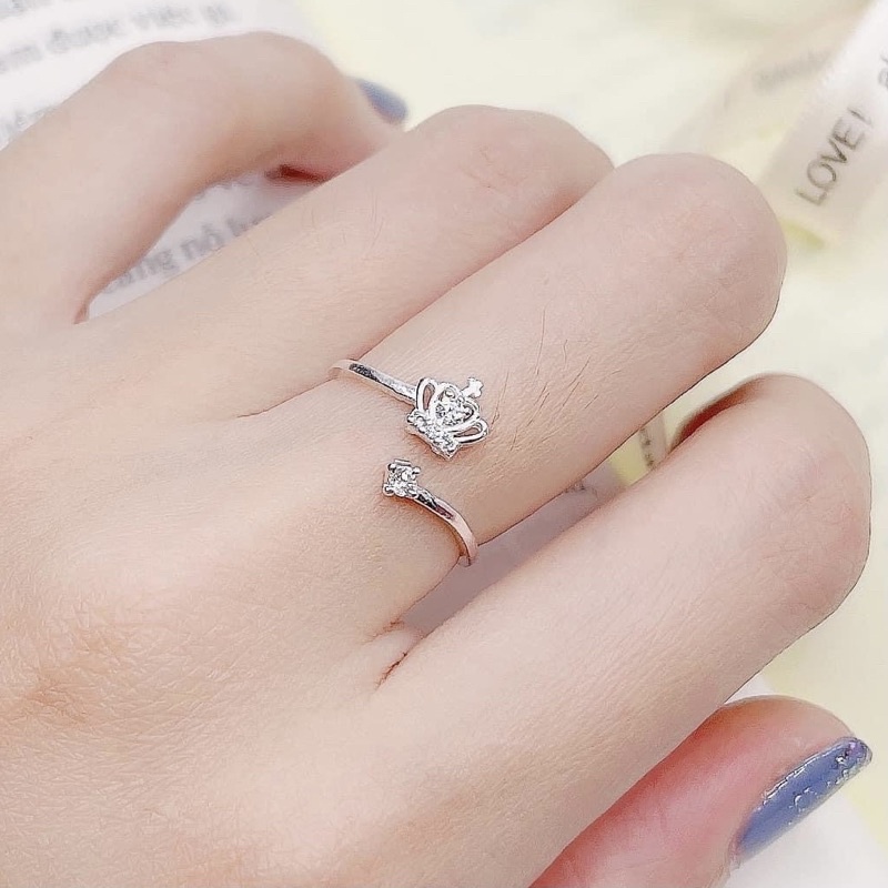 Nhẫn Nữ vương miện Bạc ta siêu xinh , giá rẻ - Vàng bạc Khải Khải