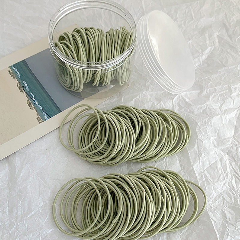 Set 100 Dây Buộc Tóc Cao Su Co Giãn Đơn Giản Thời Trang 2023