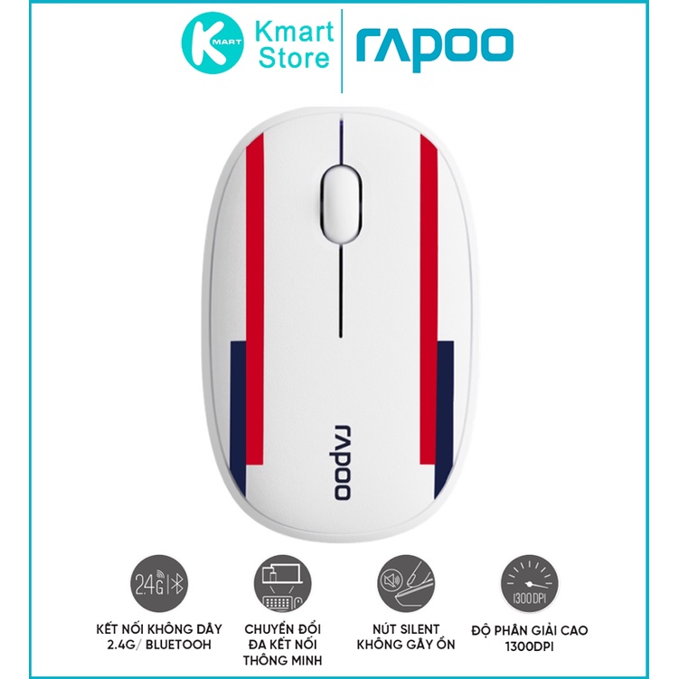 Chuột không dây Rapoo M650 Silent -phiên bản World Cup  - Kết nối đa thiết bị