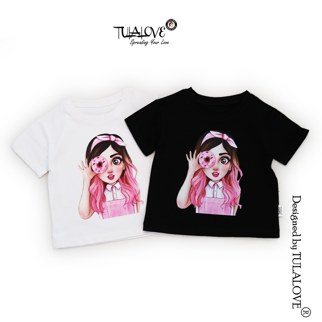 Áo Phông Bé Gái Vải Cotton In Hình Cực Đáng Yêu, Áo Bé Gái Tulalove