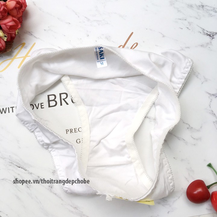 Quần lót nữ thun cotton saki màu trắng màu da - QL212