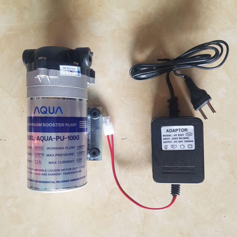 Bơm tăng áp RO + Adaptor nguồn 24V dùng cho máy lọc nước