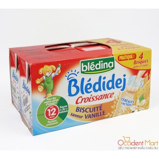 Sữa nước bledina vị bích quy vani 12 tháng 250ml date 25.10.2020