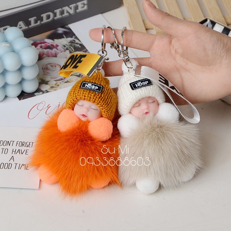 Móc khóa búp bê cao cấp siêu cute xịn mịn - Móc khóa em bé dễ thương