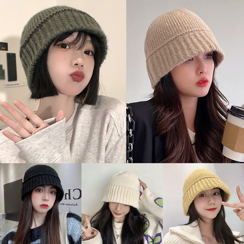 Mũ Bucket Dệt Kim Màu Sắc Đơn Giản Phong Cách Hàn Quốc