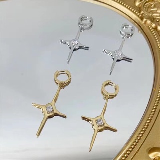 Khuyên Tai Hình Thánh Giá Đính Đá Zircon Đơn Giản