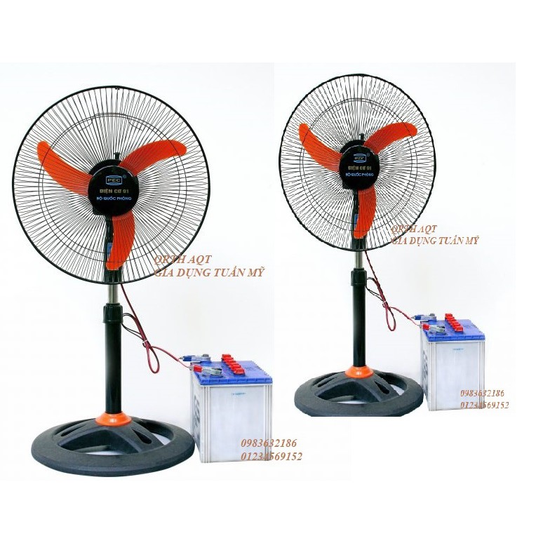 Combo 2 quạt ắc quy 12V điện cơ 91
