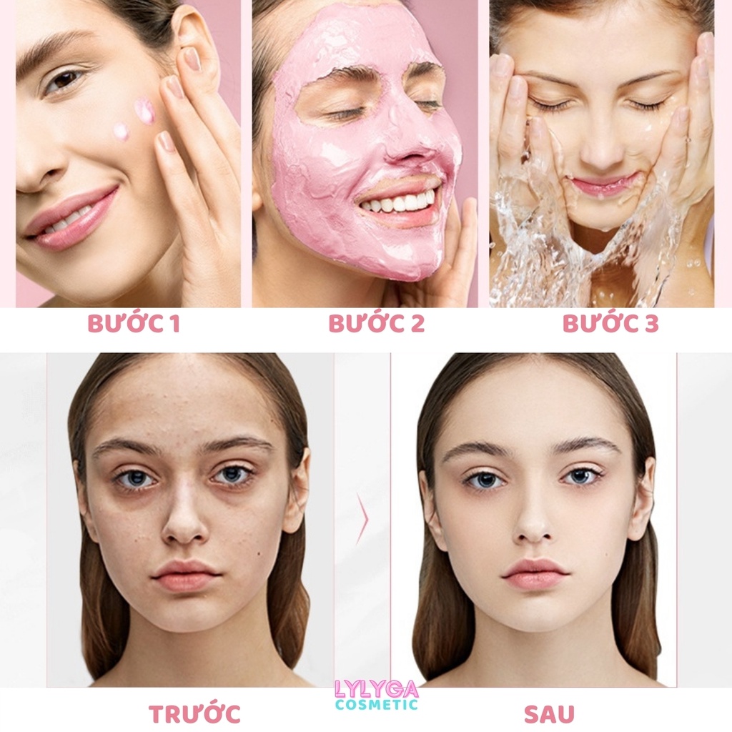 Mặt nạ bùn Hoa Anh Đào SAKURA Mud Mask Laikou 1 túi 12 gói 5g mặt nạ ngủ nội địa trung Chính Hãng MN16